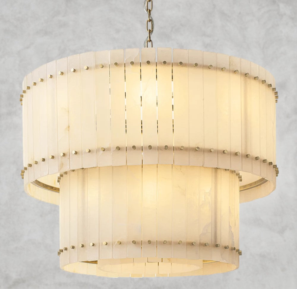 San Marco Alabaster Round Tiered Chandelier 22", 37", 48", 60"